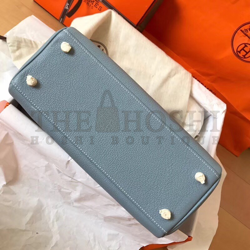 H**me5 Blue Lin Clemence Kelly 28cm Handmade Bag Master Quality