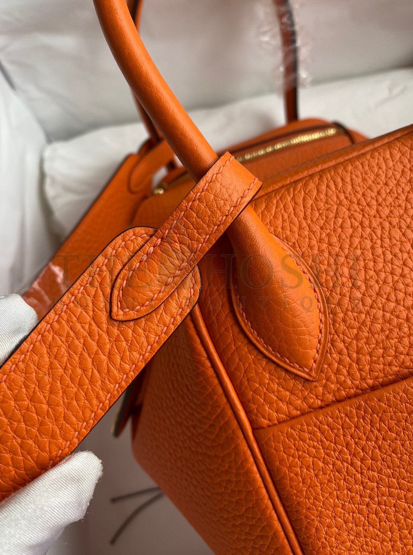 H**me5 Lindy 26 Handmade Bag In Orange Clemence Leather Master Quality