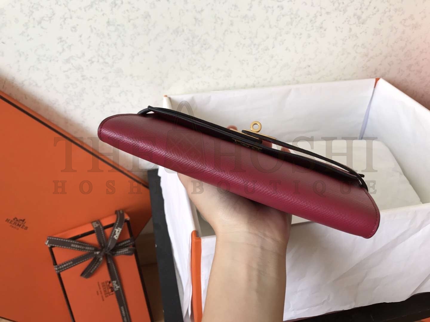 H**me5 Kelly Classic Long Wallet In Ruby Epsom Leather Master Quality