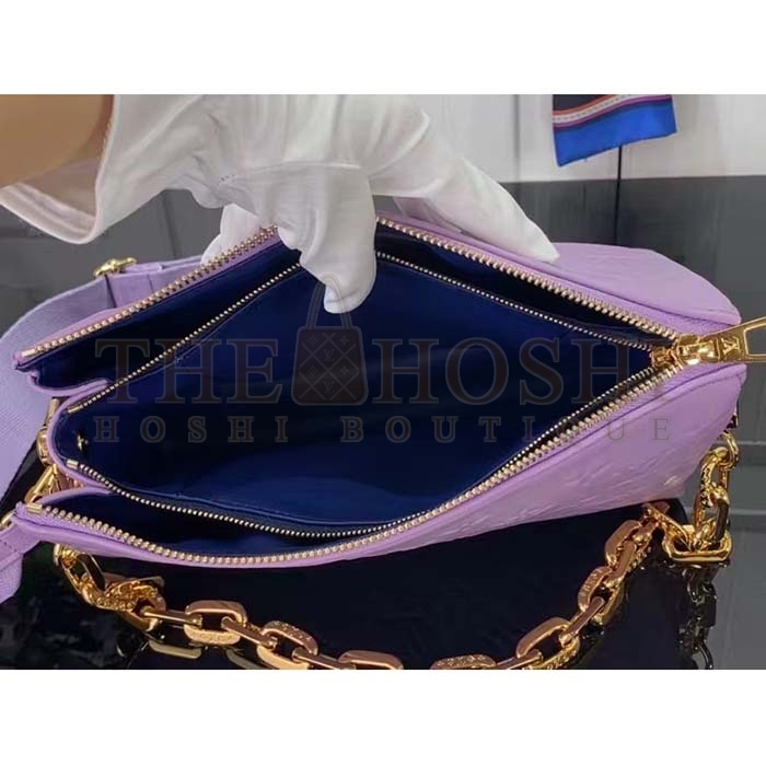 L0vis Vvtt0n LV Women Coussin PM Handbag Light Purple Lambskin Zip Closure Master Quality