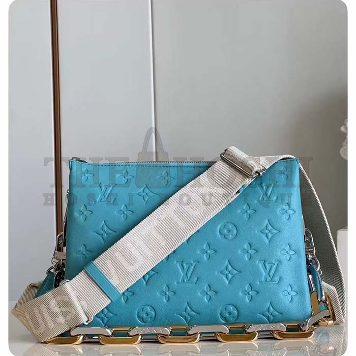 L0vis Vvtt0n LV Women Coussin PM Handbag Azure Blue Lambskin Calfskin Master Quality