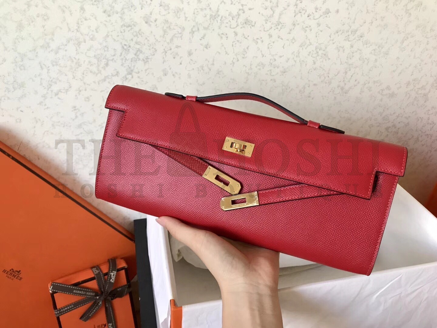 H**me5 Red Epsom Kelly Cut Handmade Bag Master Quality