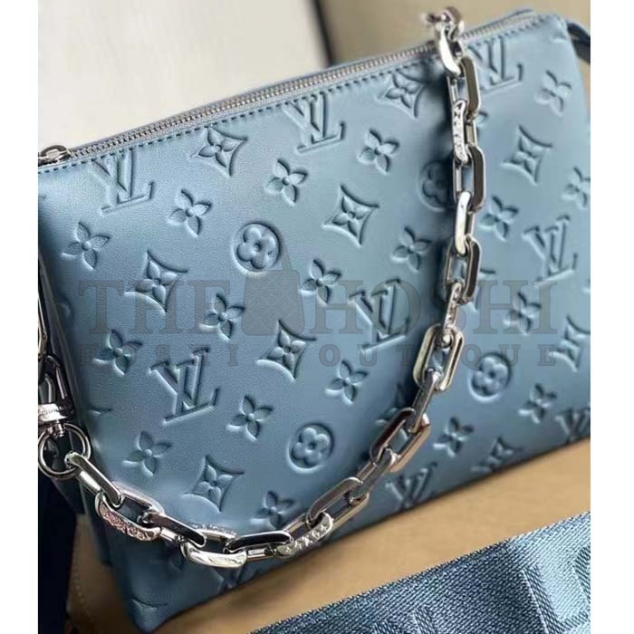 L0vis Vvtt0n LV Women Coussin PM Handbag Ice Blue Lambskin Cowhide Leather Master Quality