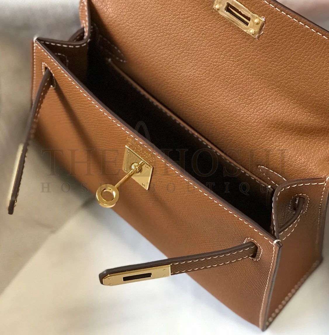 H**me5 Kelly Mini II Sellier Bag In Gold Epsom Leather Master Quality