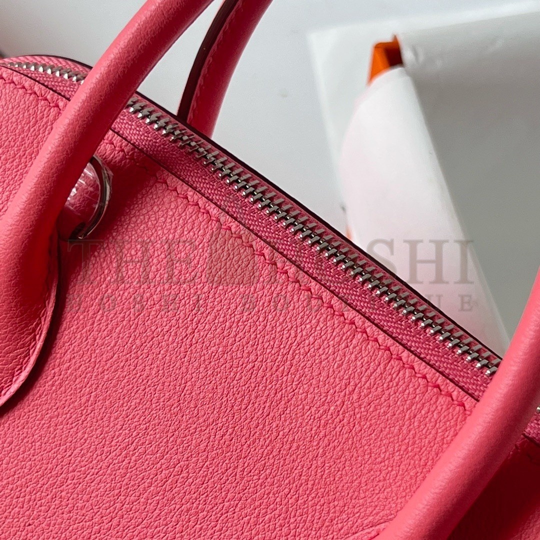 H**me5 Bolide 1923 25 Handmade Bag In Rose Lipstick Evercolor Calfskin Master Quality