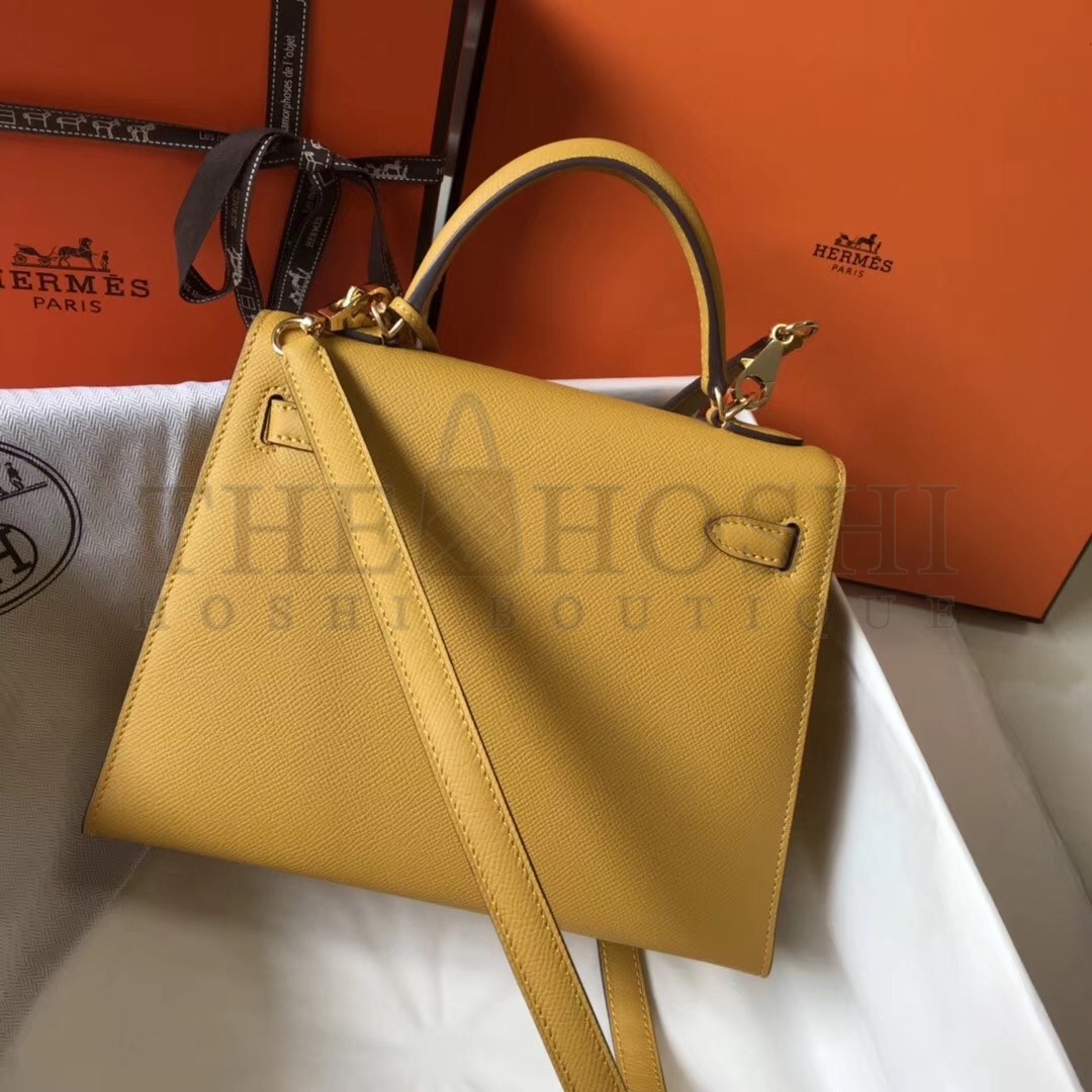 H**me5 Kelly 25cm Sellier Bag In Yellow Epsom Leather Master Quality