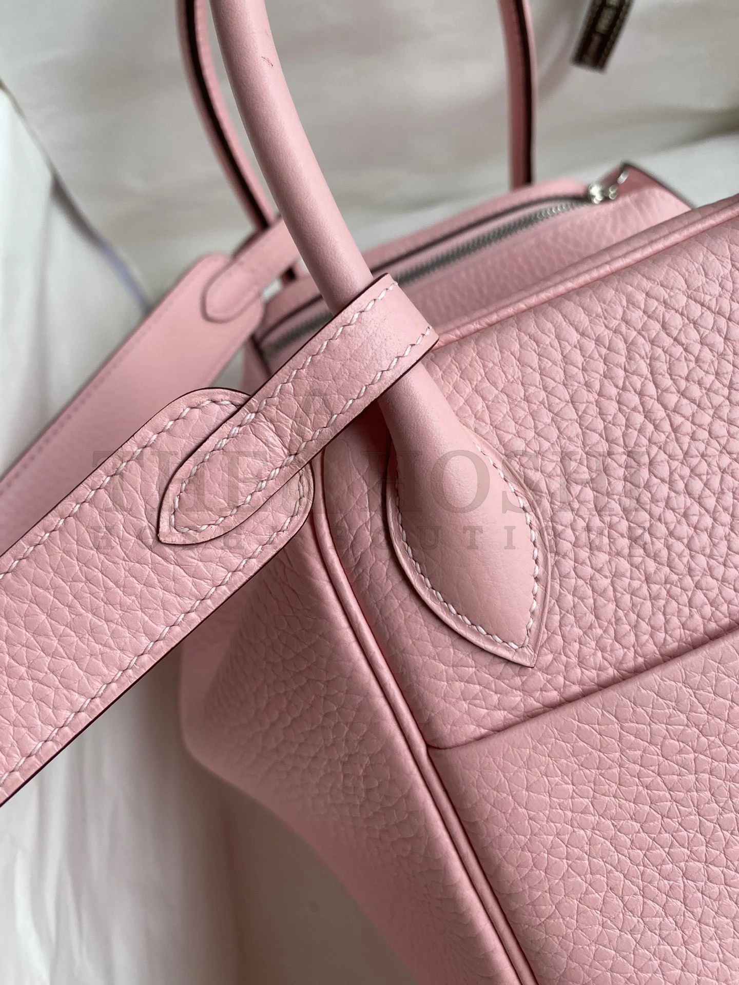 H**me5 Lindy 26 Handmade Bag In Rose Sakura Clemence Leather Master Quality