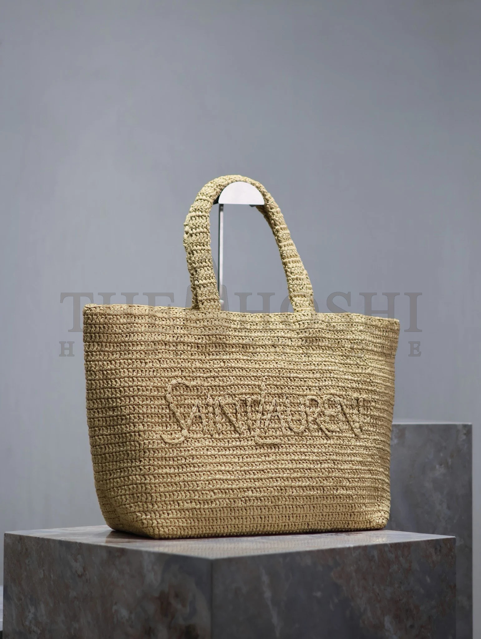 Sa1nt Lau*nt Oversized Tote Bag in Naturel Raffia Master Quality