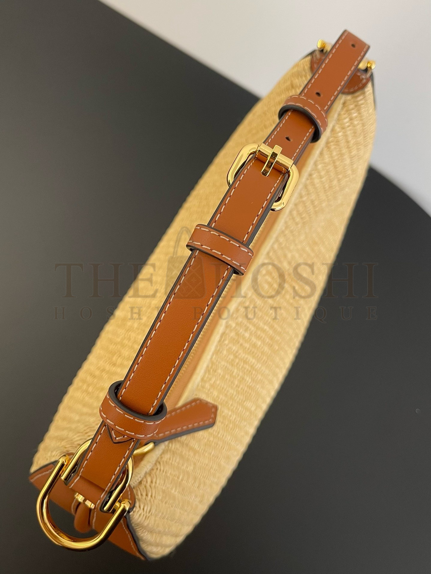 F**di F**digraphy Small Hobo Bag in Natural Raffia Master Quality