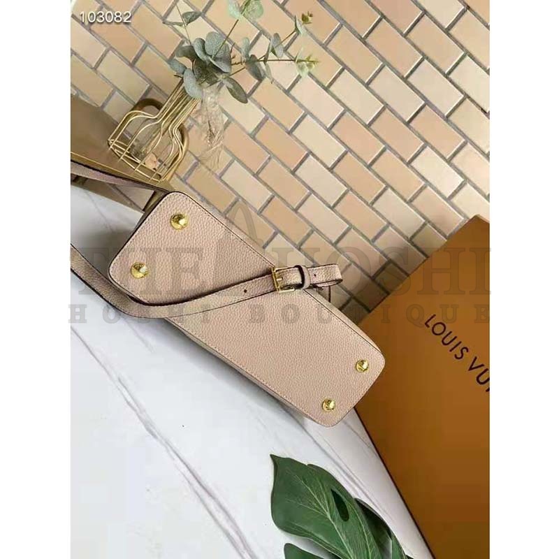 L0vis Vvtt0n LV Women Capucines MM Handbag Galet Gray Taurillon Leather Master Quality