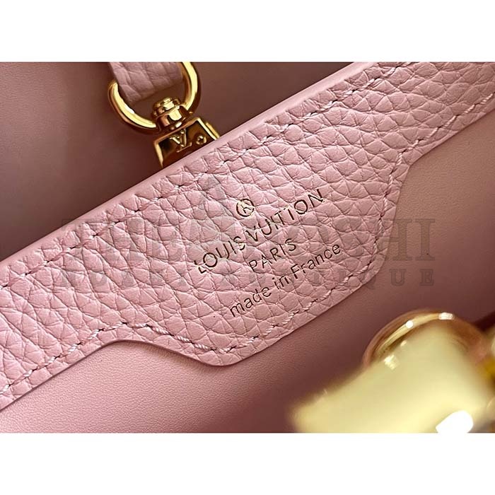 L0vis Vvtt0n LV Women Capucines BB Handbag Cream Beige Pearly Pink Taurillon Leather Master Quality