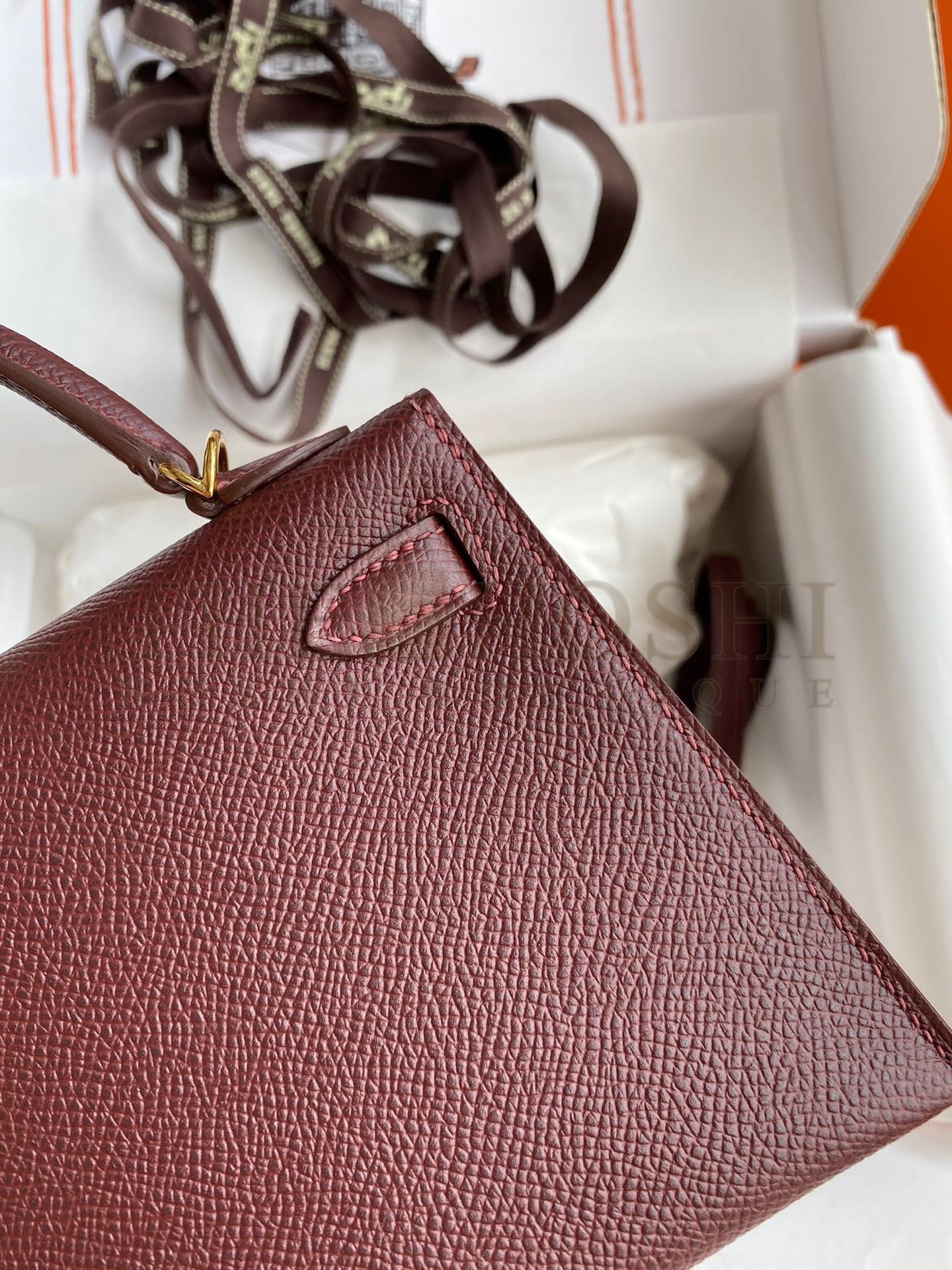 H**me5 Kelly Mini II Sellier Handmade Bag In Bordeaux Epsom Calfskin Master Quality