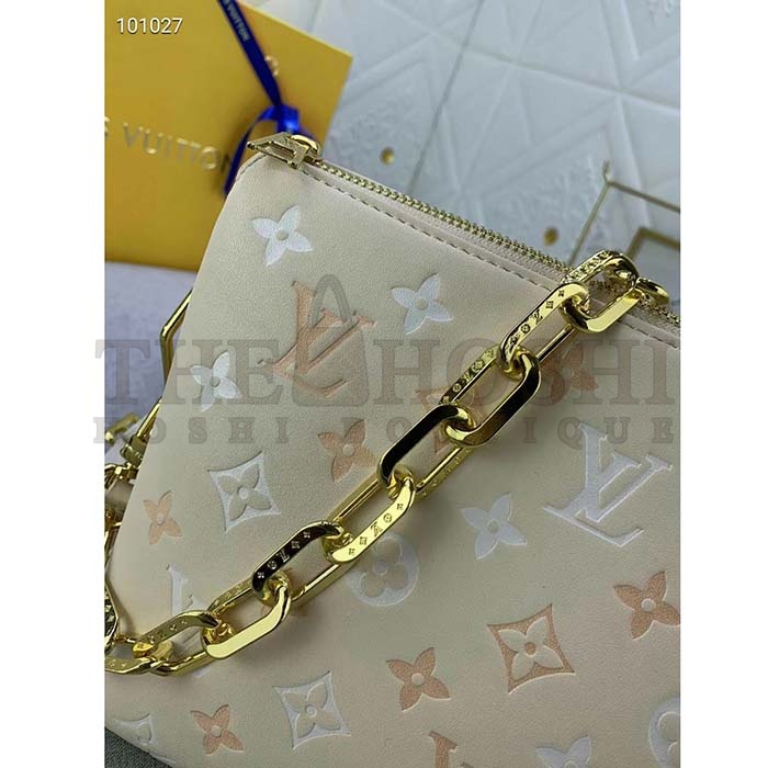 L0vis Vvtt0n LV Women Coussin PM Handbag Crème Beige Lambskin Cowhide Leather Master Quality