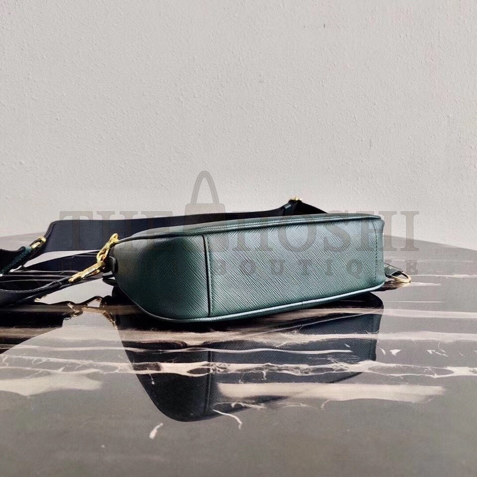Pra*a Re-Edition 2005 Shoulder Bag In Green Saffiano Leather Master Quality
