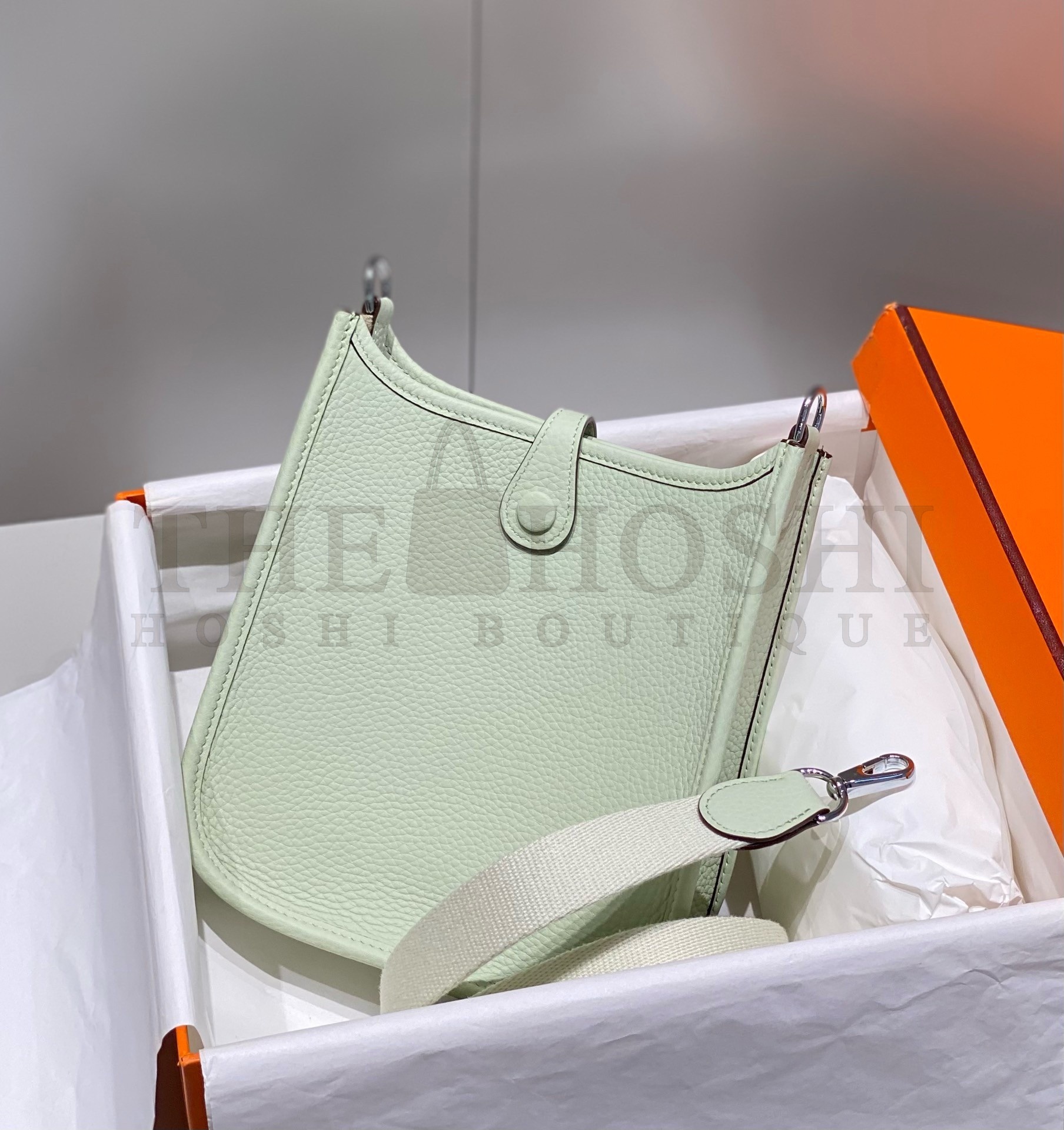 H**me5 Evelyne III TPM Bag In Vert Fizz Clemence Leather Master Quality