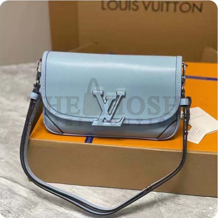 L0vis Vvtt0n LV Women Buci Crossbody Cloud Blue Epi Grained Cowhide Leather Master Quality