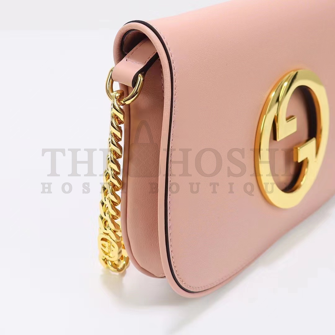 Gvc*1 Women GG Blondie Shoulder Bag Light Pink Leather Round Interlocking G Master Quality