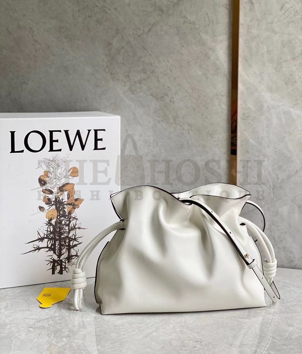 L0ew* Flamenco Clutch In White Nappa Leather Master Quality