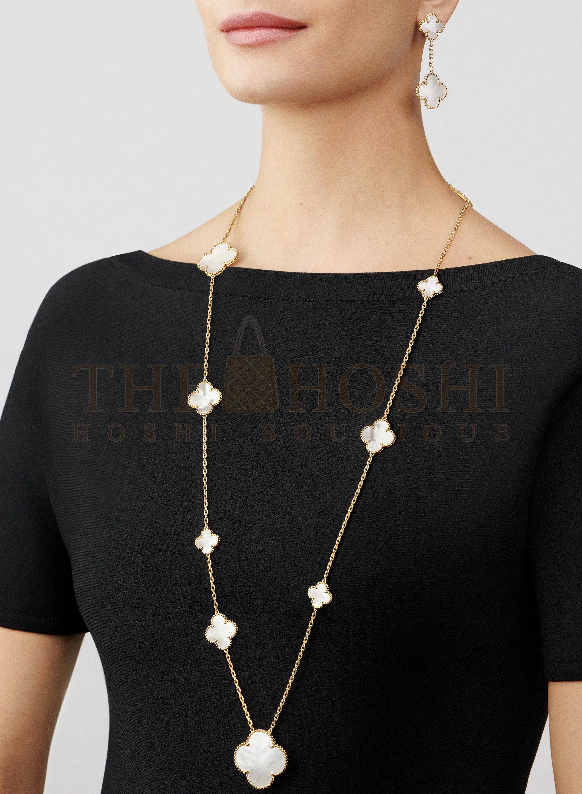 V*n Cl**f & Arpels Double Clover Stud Earrings, Magic Alhambra earrings, 2 motifs Master Quality