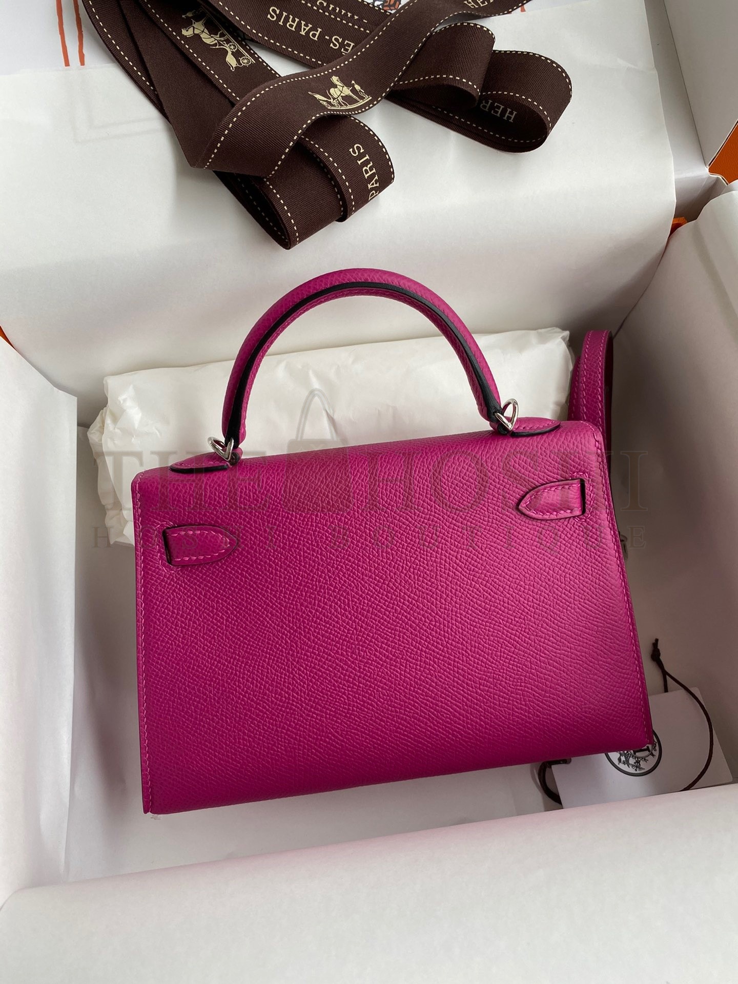 H**me5 Kelly Mini II Sellier Handmade Bag In Rose Purple Epsom Calfskin Master Quality