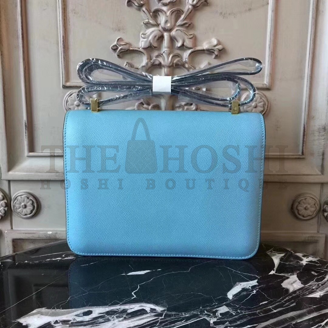 H**me5 Blue Atoll Constance MM 24cm Epsom Leather Bag Master Quality