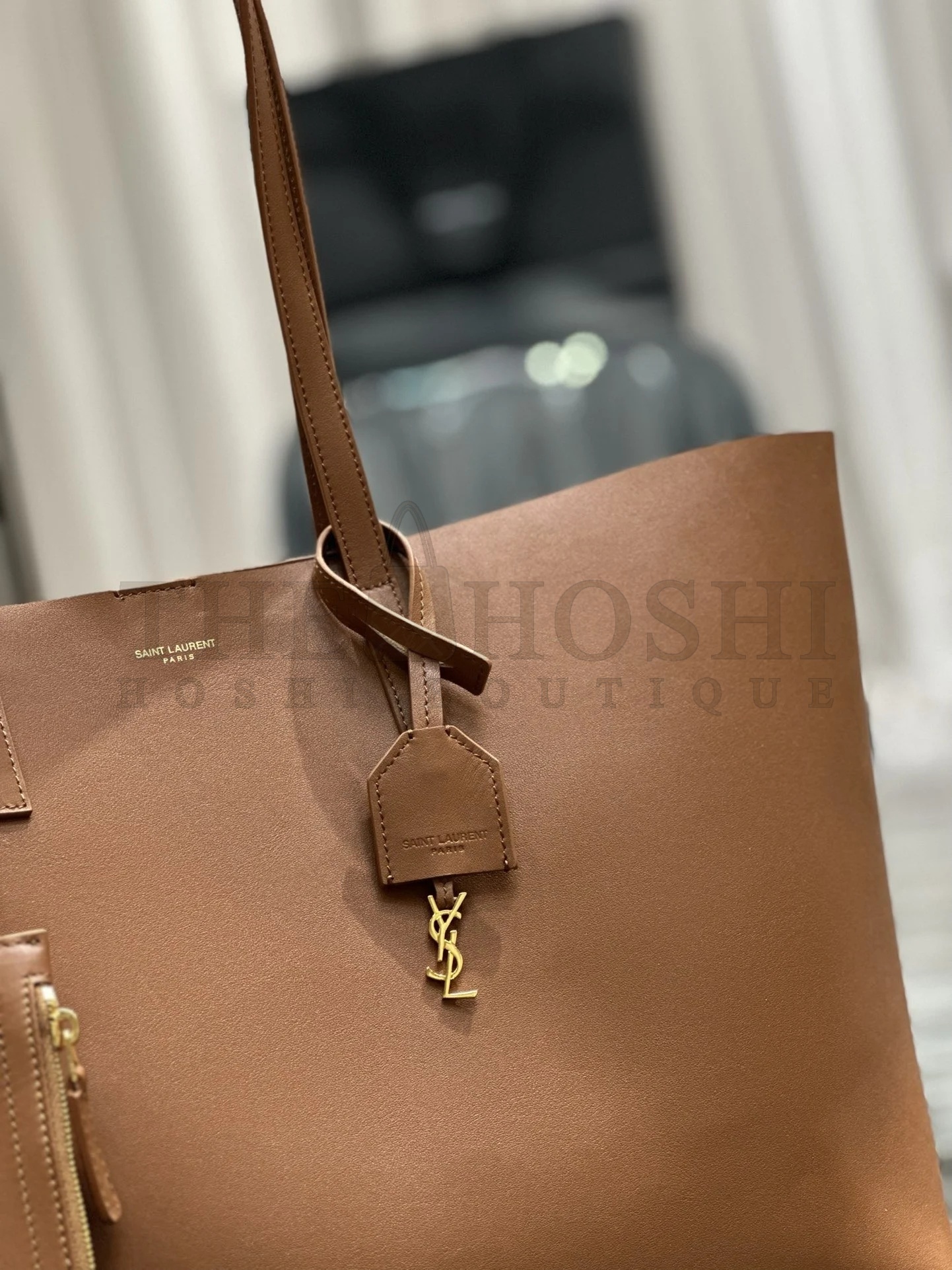 Sa1nt Lau*nt Shopping Tote Bag in Brown Leather Master Quality