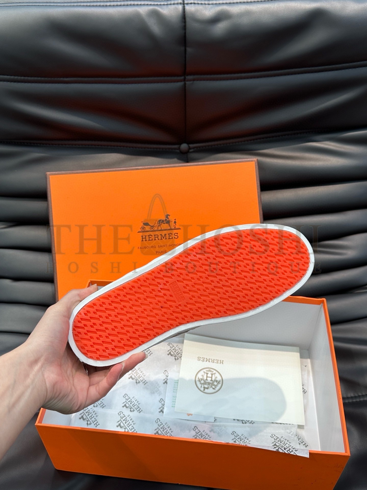 H**me5 Boomerang Sneakers In Brown Epsom Calfskin Master Quality