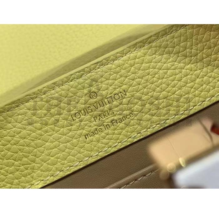 L0vis Vvtt0n LV Women Capucines Mini Handbag Yellow Taurillon Cowhide Leather Master Quality