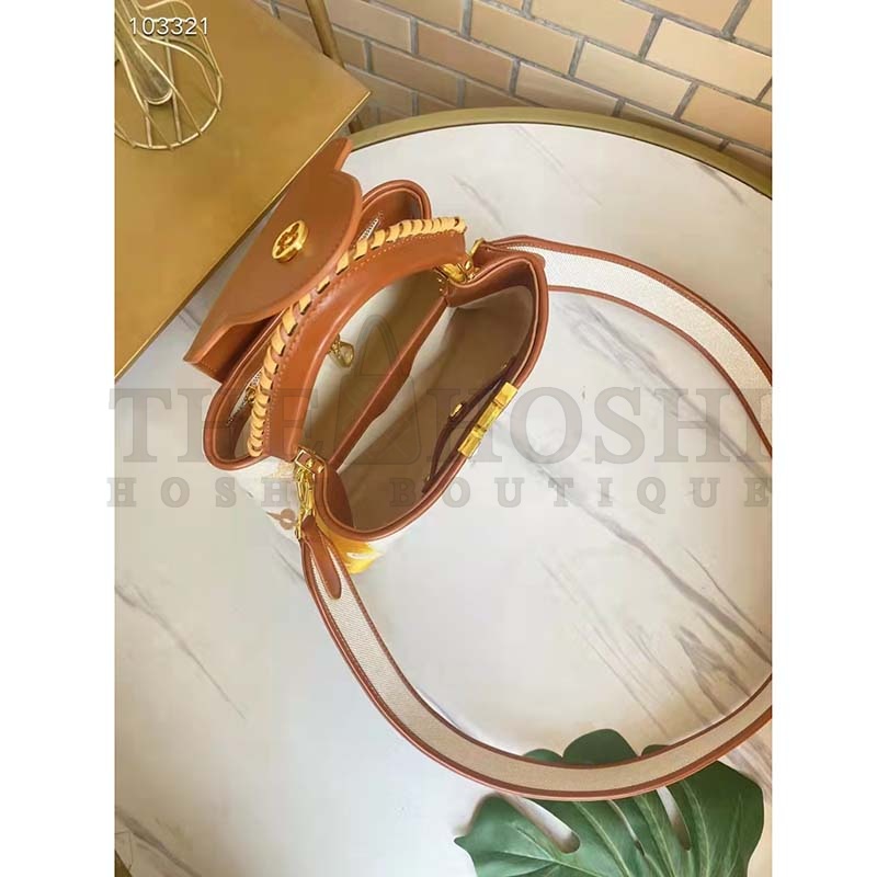 L0vis Vvtt0n LV Women Capucines BB Handbag Yellow Calfskin Canvas Master Quality