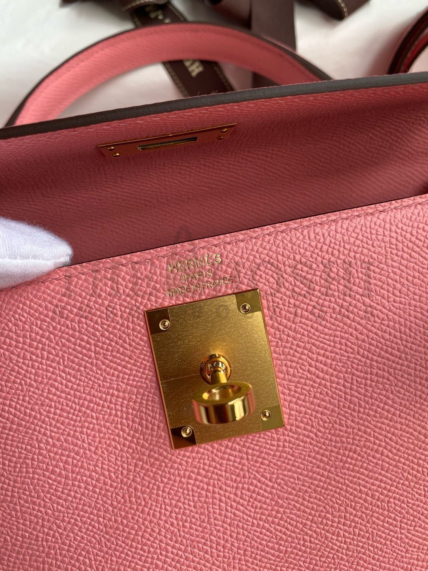 H**me5 Kelly Sellier 32 Handmade Bag In Rose Confetti Epsom Calfskin Master Quality