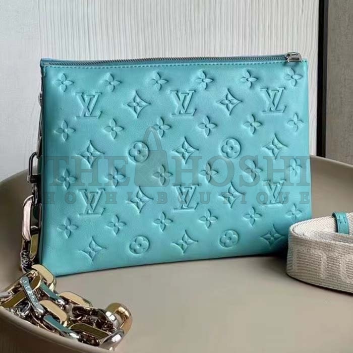 L0vis Vvtt0n LV Women Coussin PM Handbag Azure Blue Lambskin Calfskin Cowhide Leather Master Quality