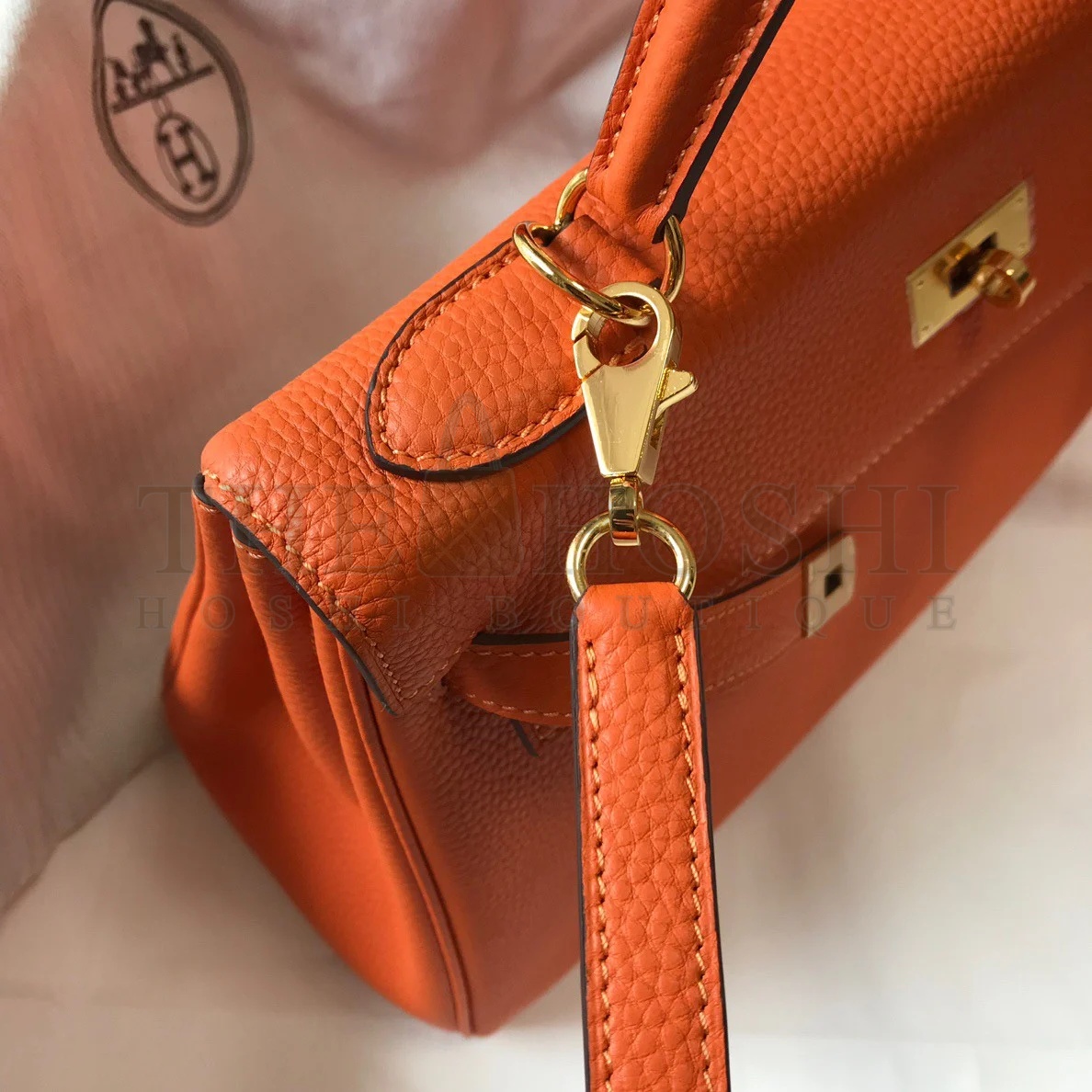 H**me5 Kelly 32cm Retourne Bag in Orange Clemence Leather GHW Master Quality