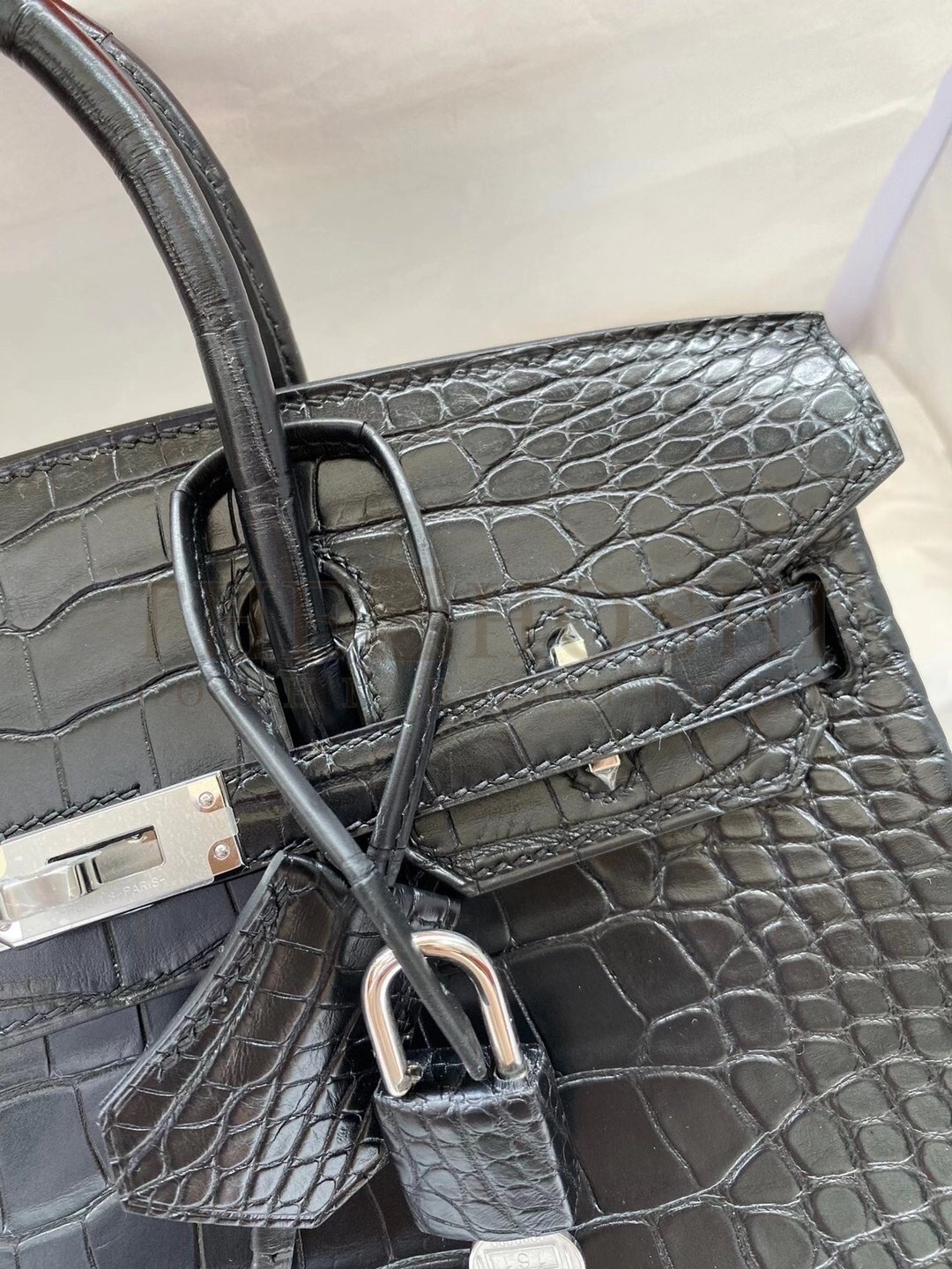 H**me5 Black Birkin 25cm Matte Alligator Crocodile Skin Bag Master Quality