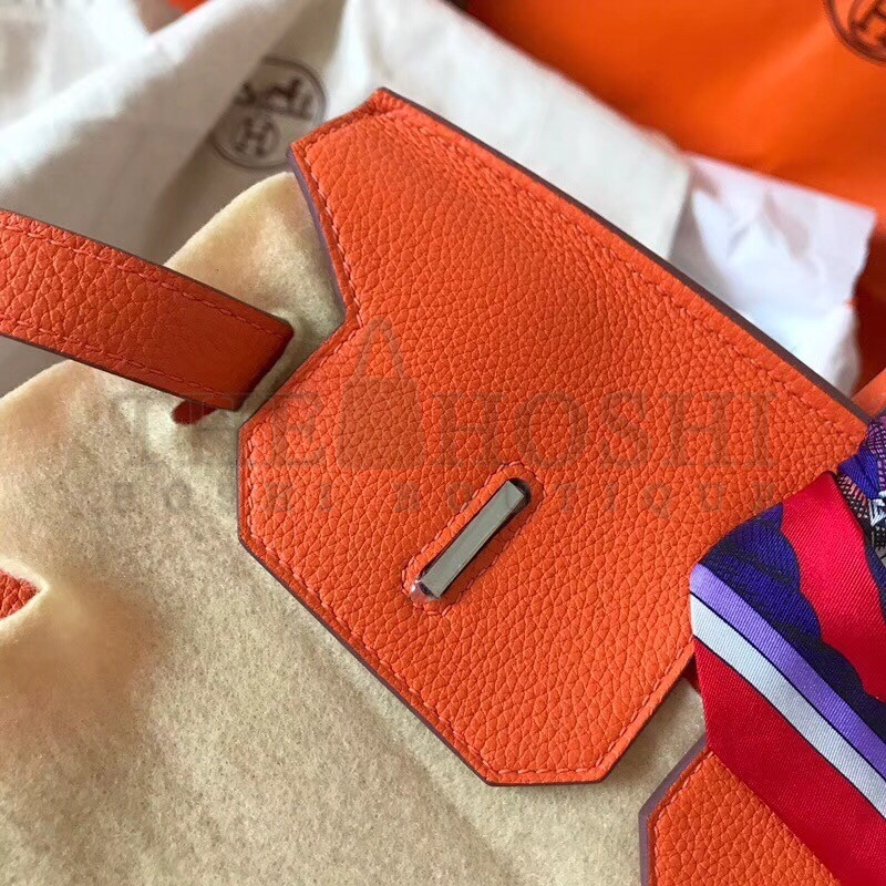H**me5 Orange Birkin 35cm Clemence Handmade Bag Master Quality