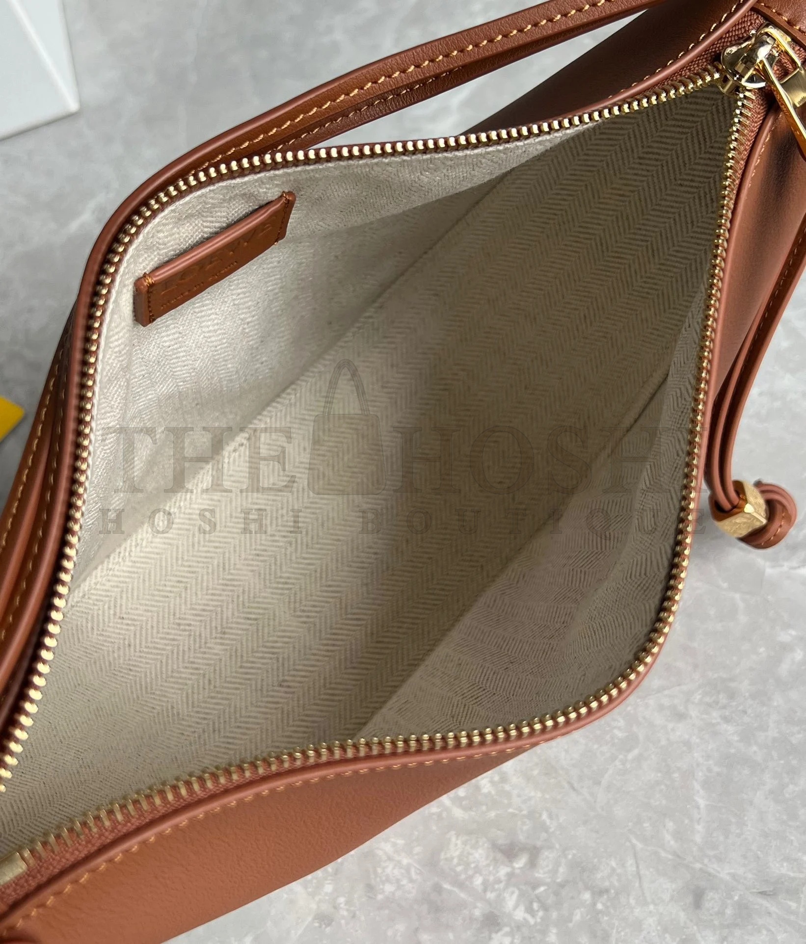 L0ew* Mini Hammock Hobo Bag in Brown Calfskin Master Quality