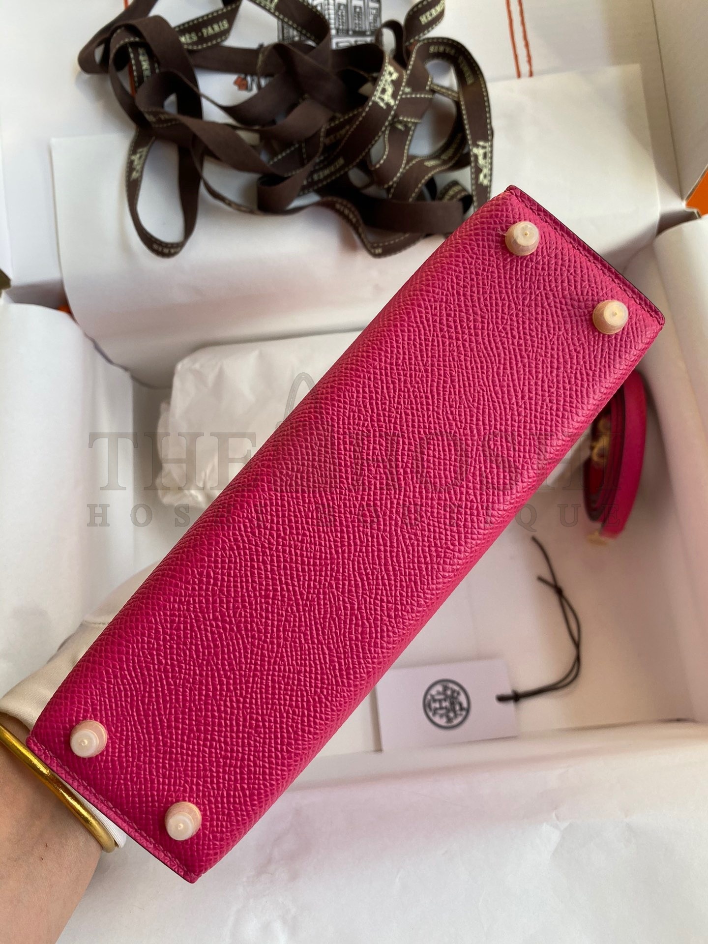 H**me5 Kelly Mini II Sellier Handmade Bag In Rose Red Epsom Calfskin Master Quality