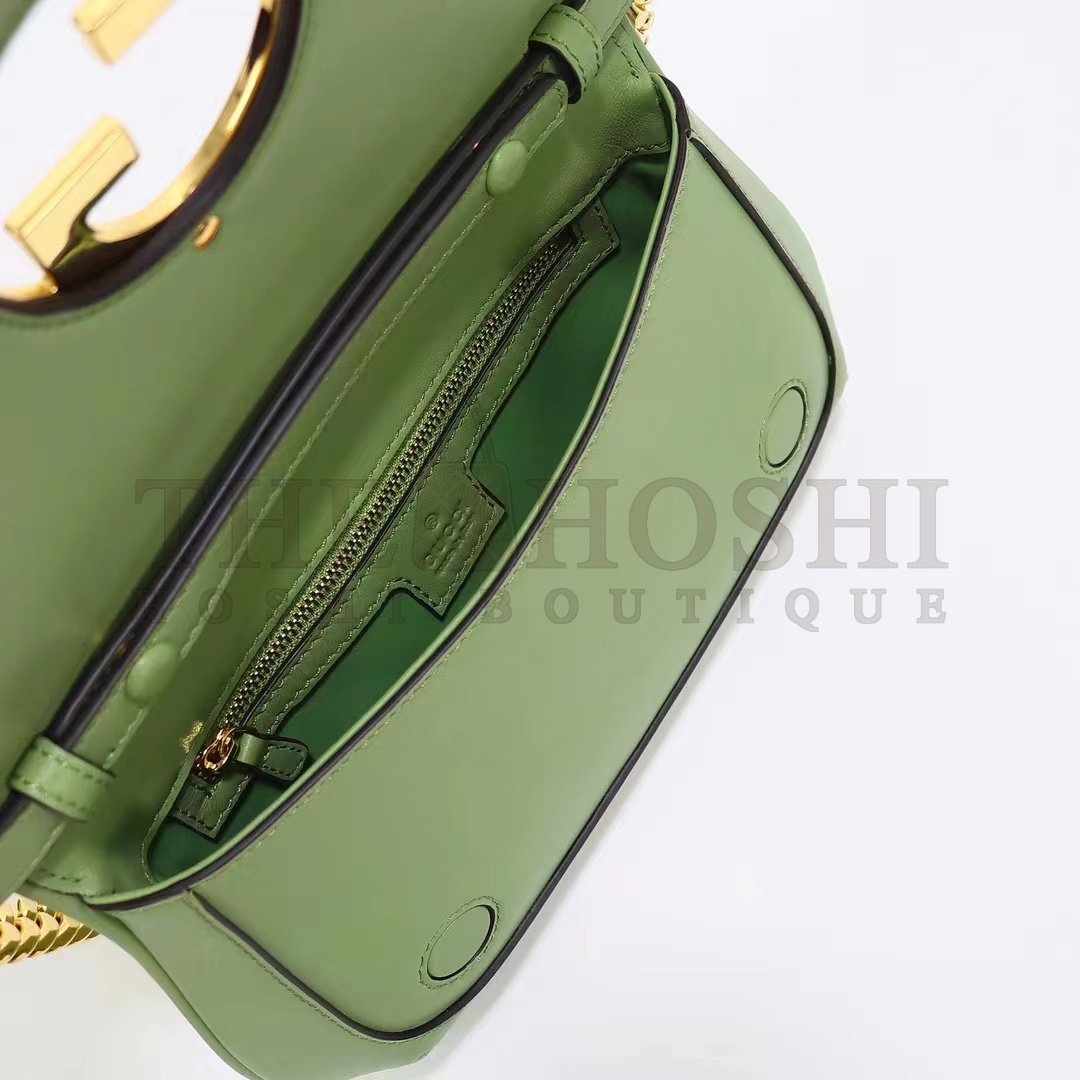 Gvc*1 Women GG Blondie Shoulder Bag Green Leather Round Interlocking G Master Quality