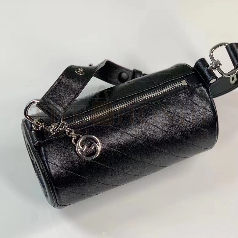 Gvc*1 Women GG Blondie Mini Shoulder Bag Round Interlocking G Black Leather Master Quality