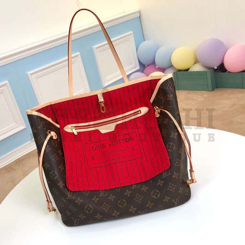 L0vis Vvtt0n LV Women Neverfull MM Bag in Monogram Canvas-Brown Master Quality