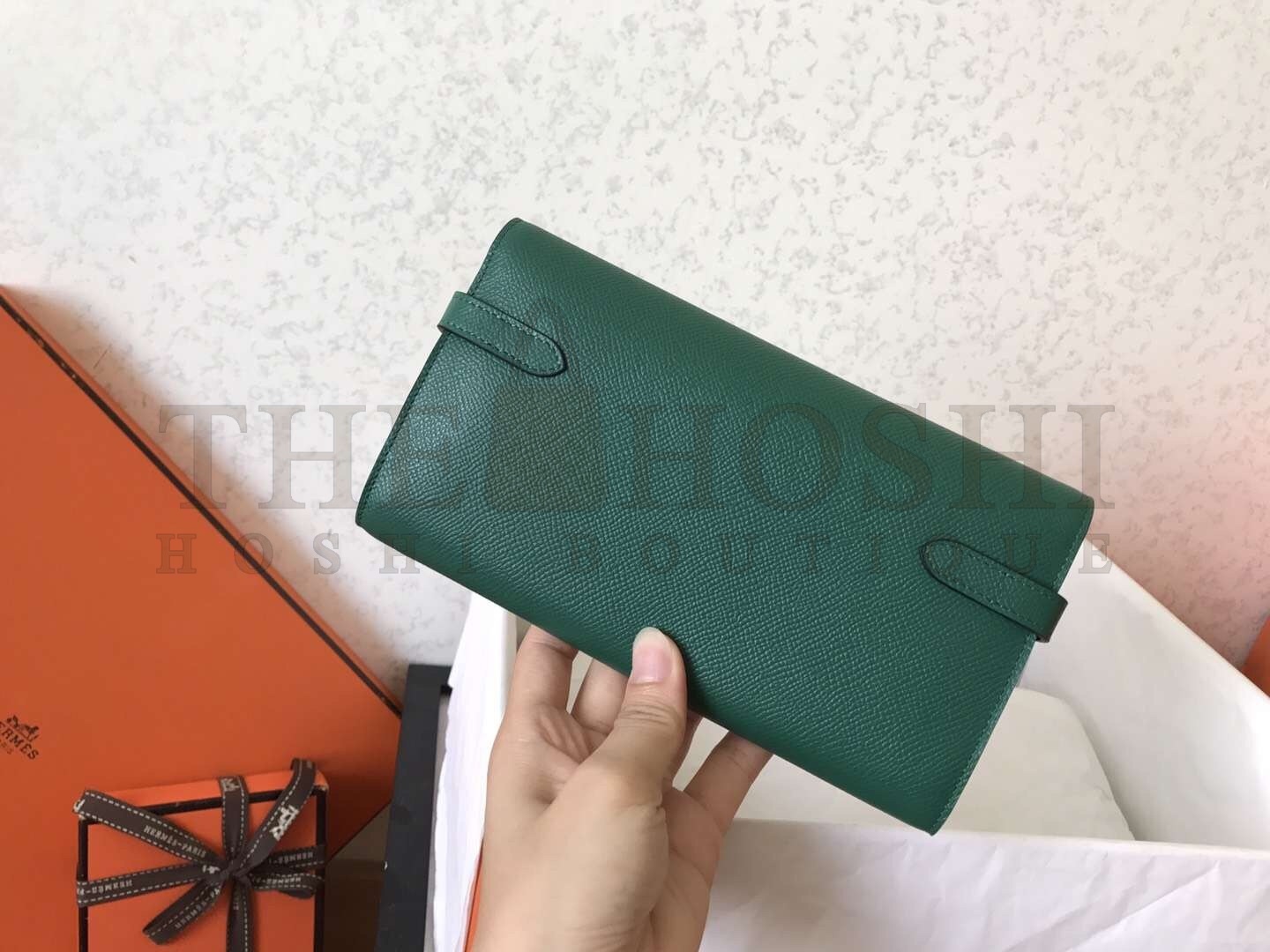 H**me5 Kelly Classic Long Wallet In Malachite Epsom Leather Master Quality