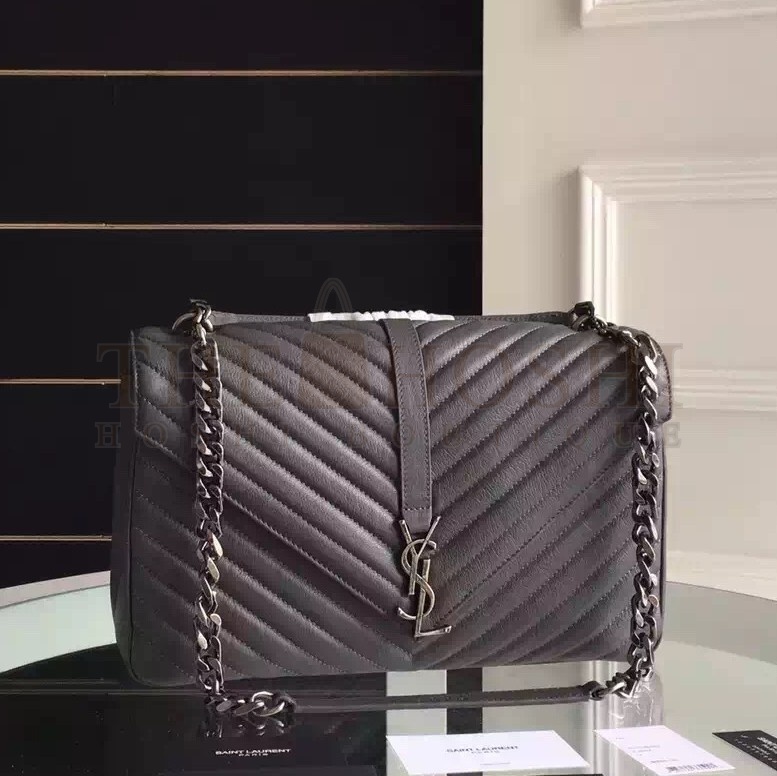 Sa1nt Lau*nt Large Grey College Shoulder Bag Master Quality