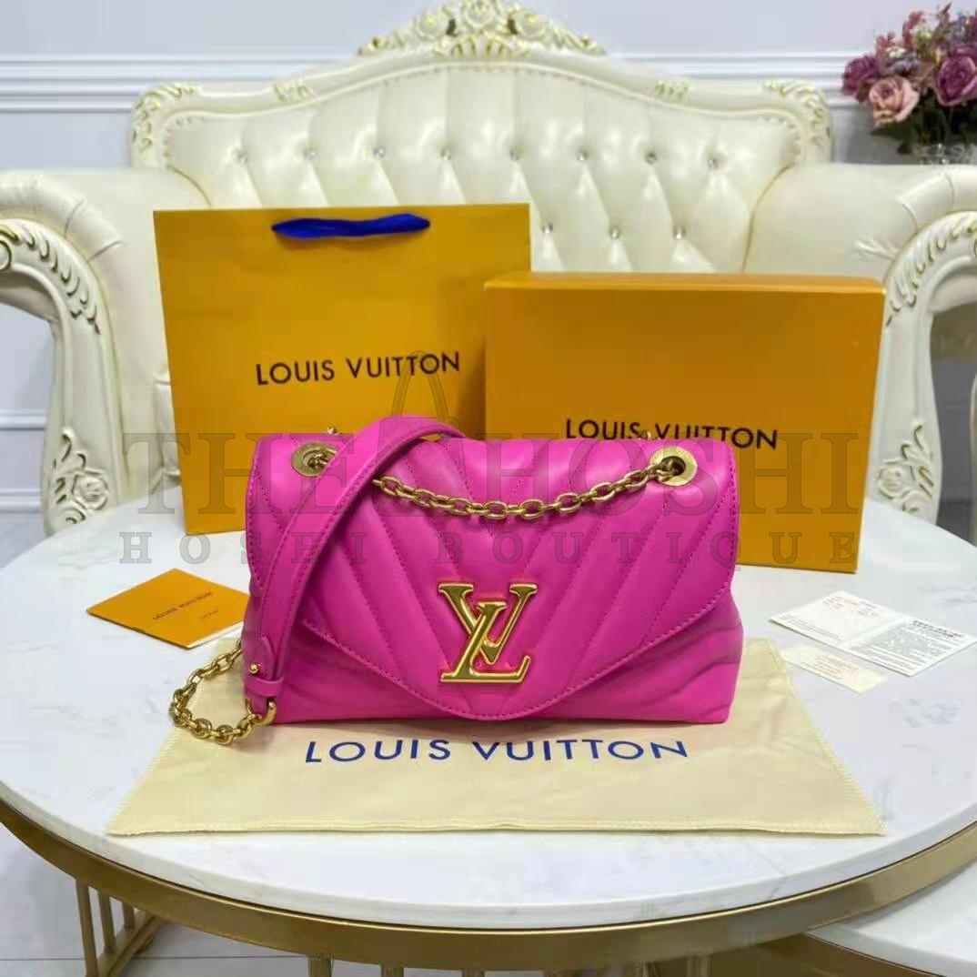L0vis Vvtt0n LV Women New Wave Chain Bag Handbag Agathe Pink Smooth Cowhide Leather Master Quality