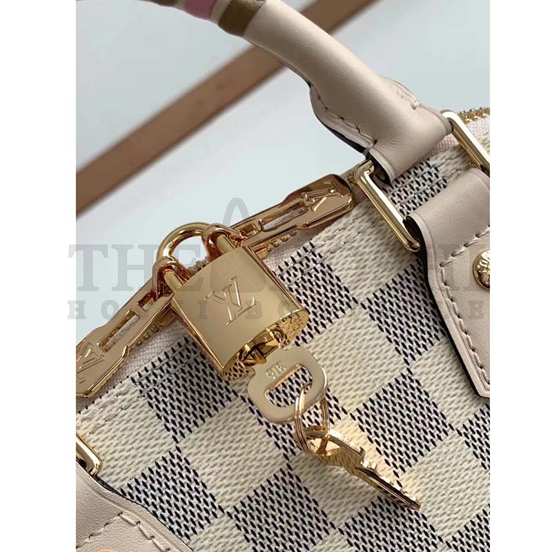 L0vis Vvtt0n LV Women Alma BB Handbag Beige Damier Azur Coated Canvas Master Quality