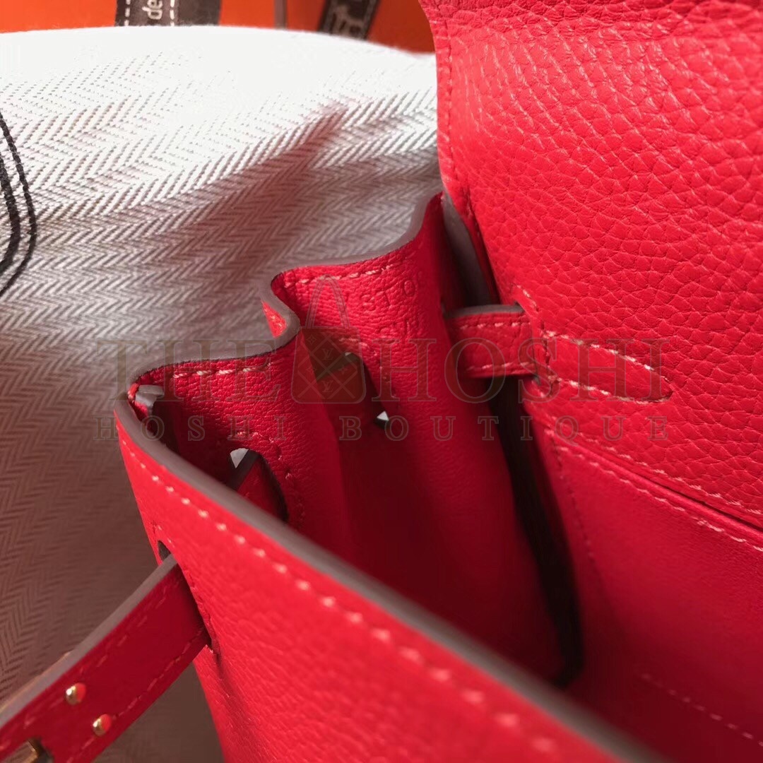 H**me5 Mini Kelly 20cm Bag In Red Clemence Leather Master Quality