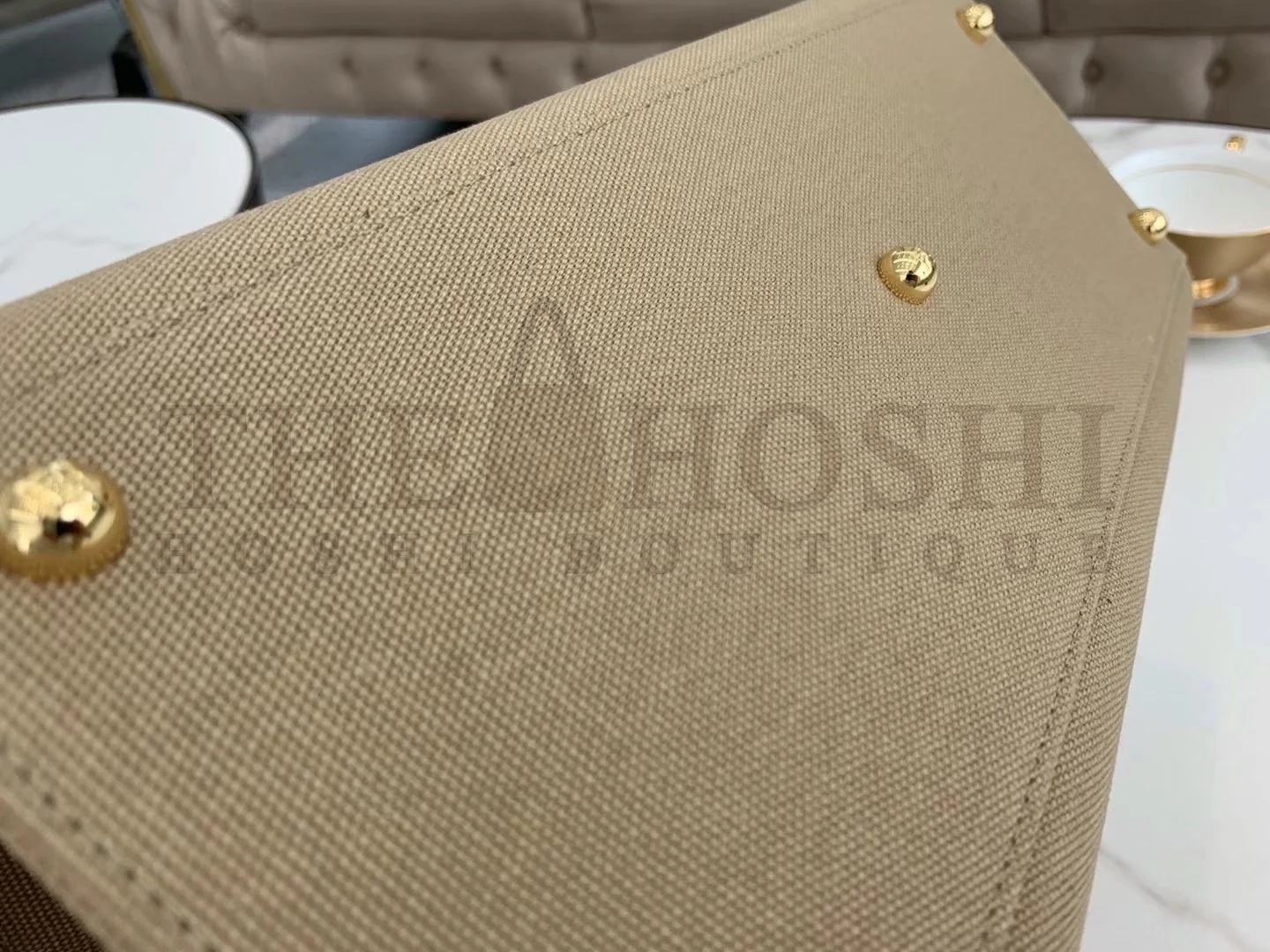 F**di Sunshine Medium Tote Bag In Beige Canvas Master Quality