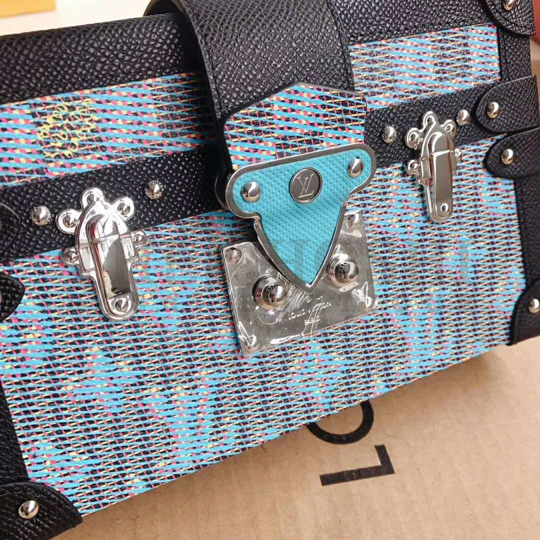 L0vis Vvtt0n LV Women Petite Malle Handbag Monogram LV Pop Print-Blue Master Quality