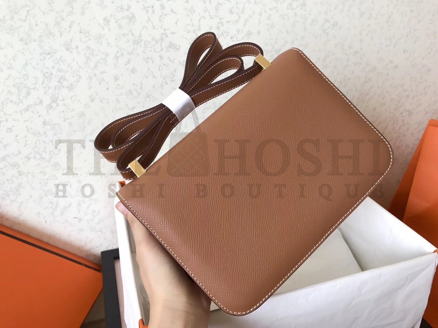 H**me5 Epsom Constance 24cm Brown Handmade Bag Master Quality