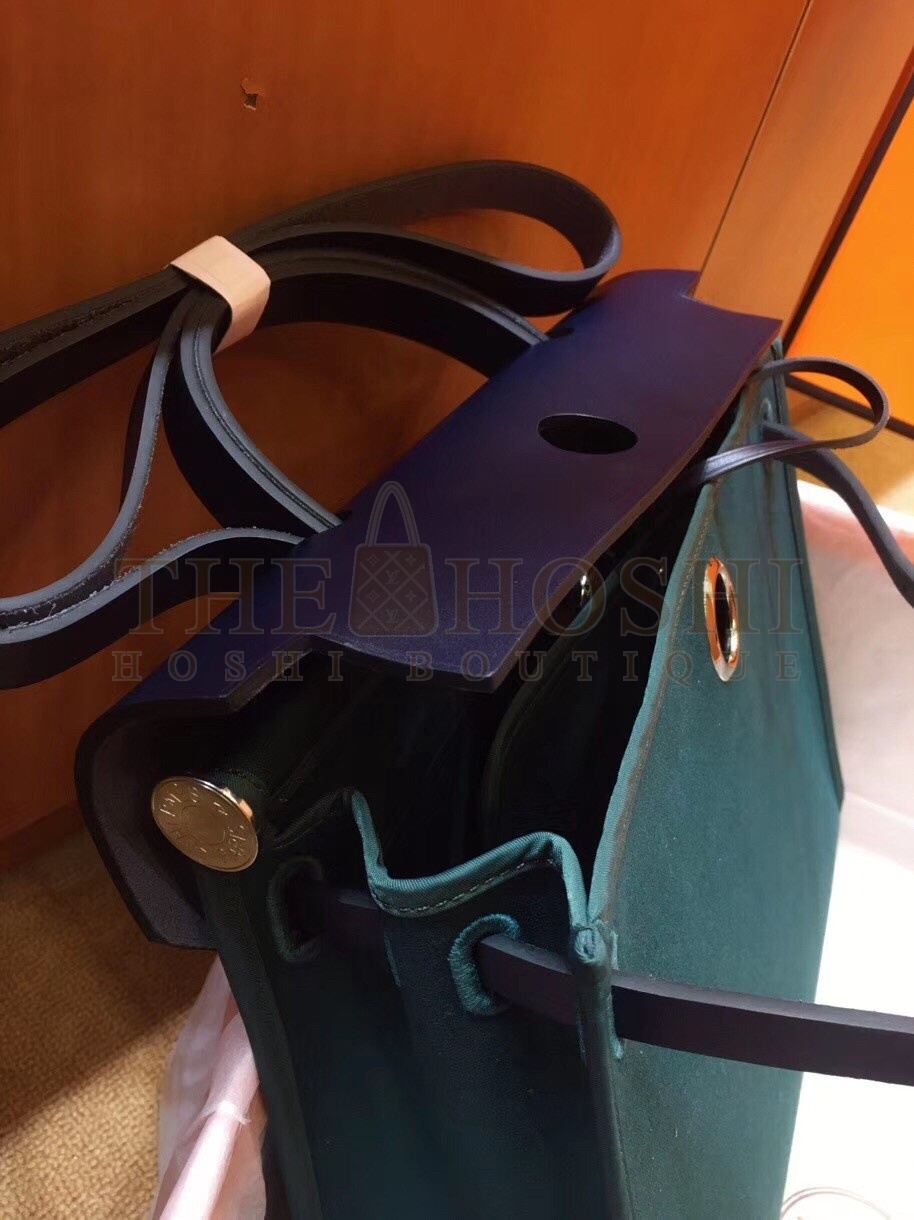 H**me5 Herbag Zip 31cm Bag In Navy And Green Master Quality