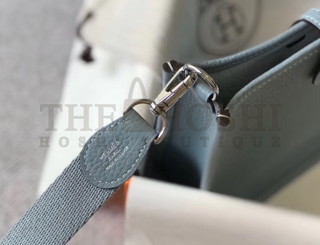 H**me5 Evelyne III TPM Bag In Blue Lin Clemence Leather Master Quality