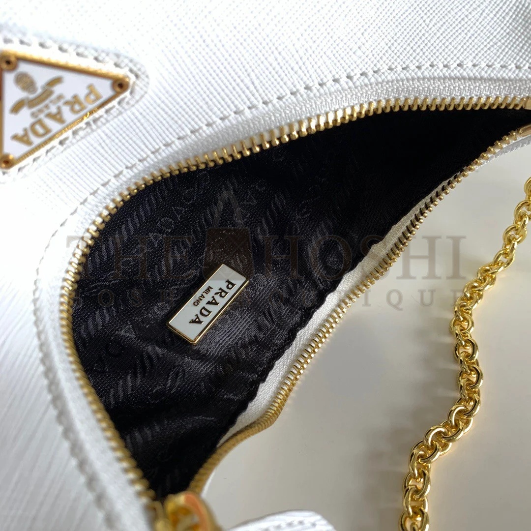 Pra*a Re-Edition 2005 Shoulder Bag In White Saffiano Leather Master Quality